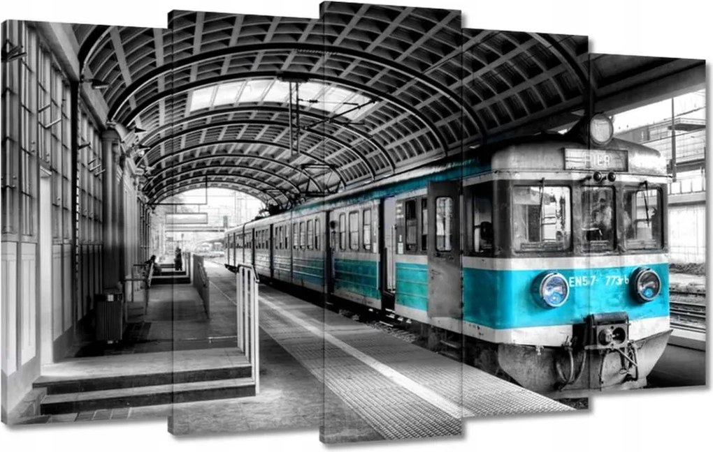 Vászonkép 100x60 Türkiz vonat Pkp
