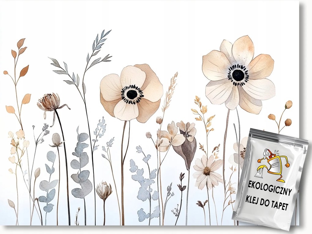 Fotótapéta Flizelina Grafika Természet Virágok Fű Rét Kert 300x210 ragasztó