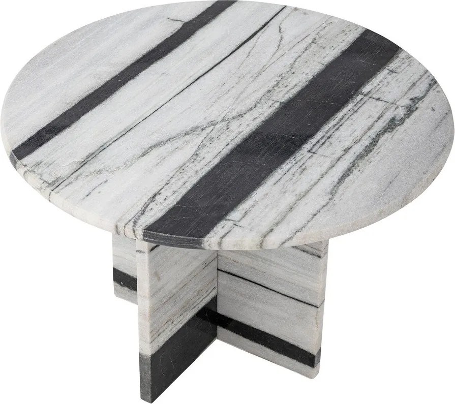 Fekete-fehér márvány kerek dohányzóasztal ø 61 cm Rosito – Bloomingville
