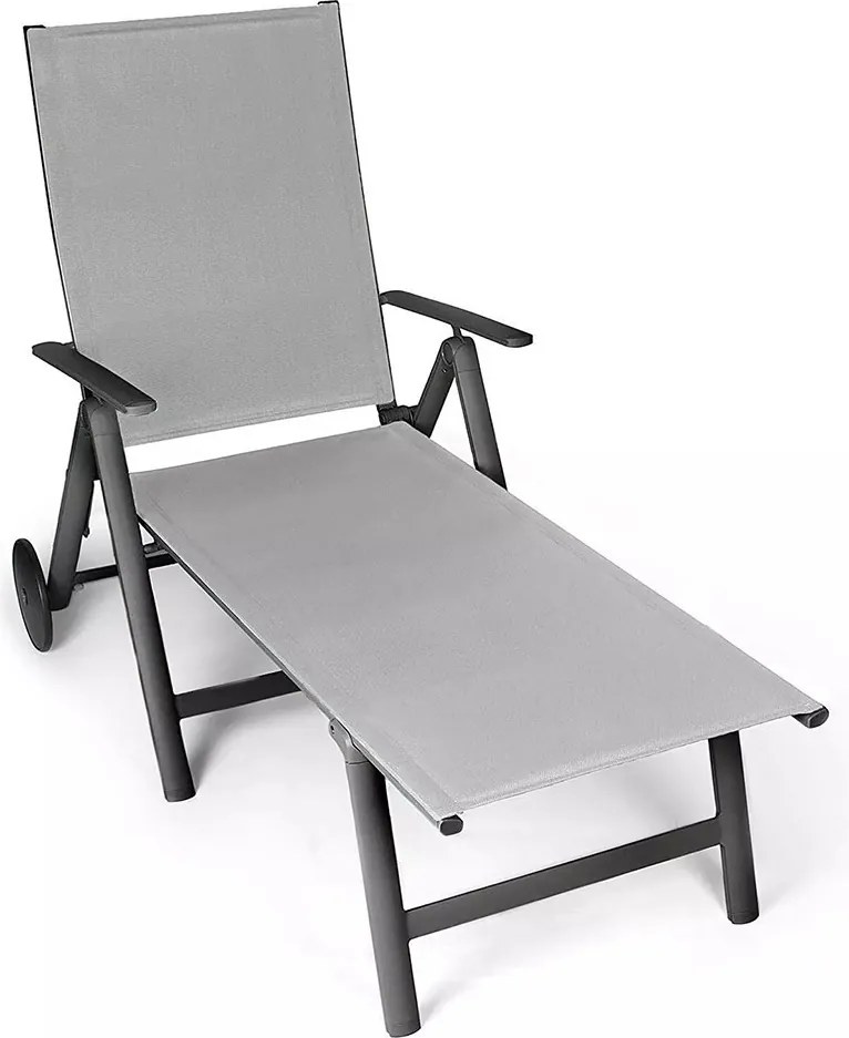 Kerti napozóágy két kerékkel Vanage szürke VG-3339