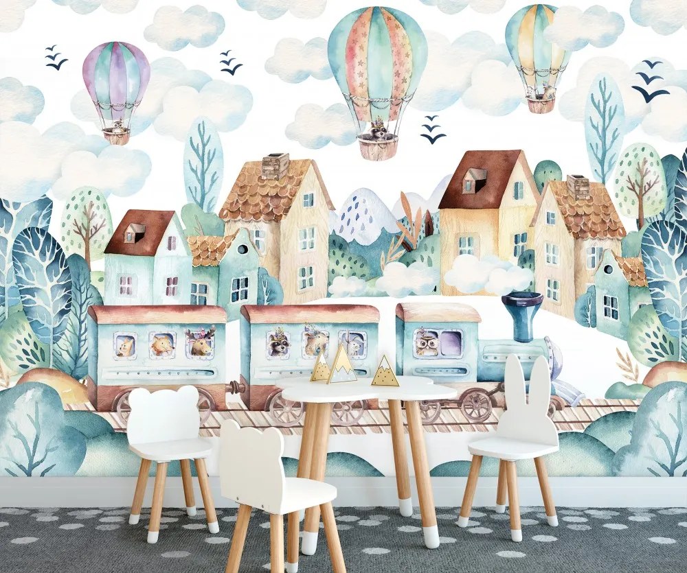 Mese vonat poszter, fotótapéta, Vlies (350 x 250 cm)