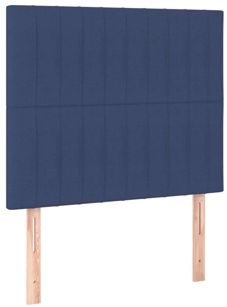 kék szövet LED-es fejtámla 80x5x118/128 cm