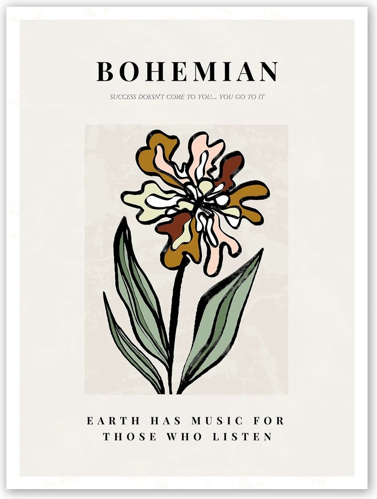 Boho absztrakt virág Poszter 30x40cm #T58