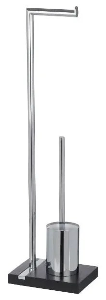 Noble fekete nemesacél WC-kefe és -papír tartó - Wenko