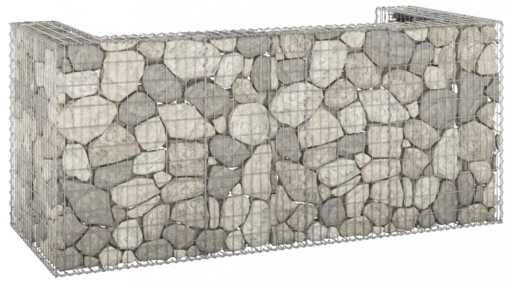 horganyzott acél gabionfal szemeteskukákhoz 254 x 100 x 110 cm