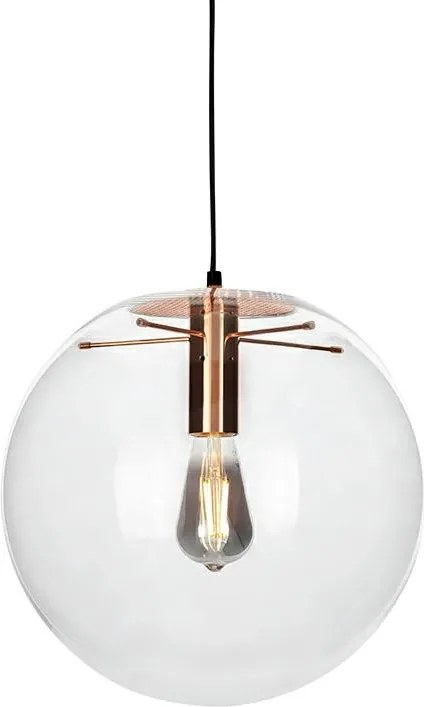 KING HOME XCP7538-20-COPPER SANDRA Modern Függesztett Lámpa Réz, Átlátszó E27 IP20