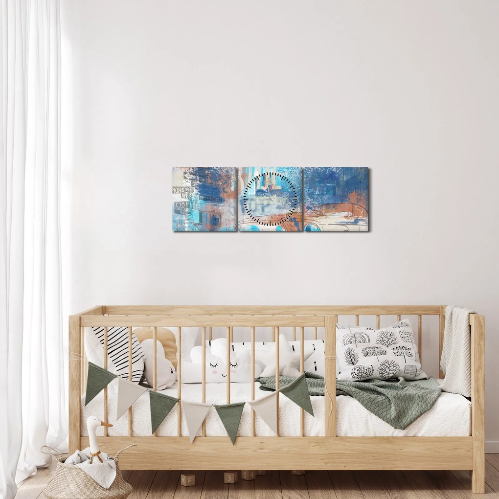 Kép - lovaglásra született, kék tónusok (órával) (90x30 cm)