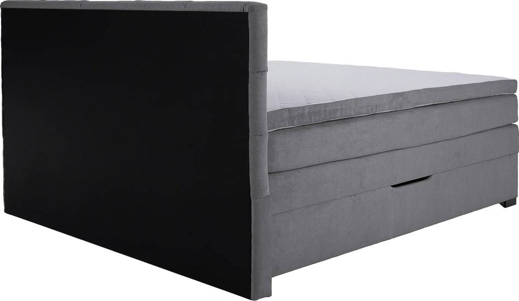 Boxspring ágy, 180x200, szürke, APRIL