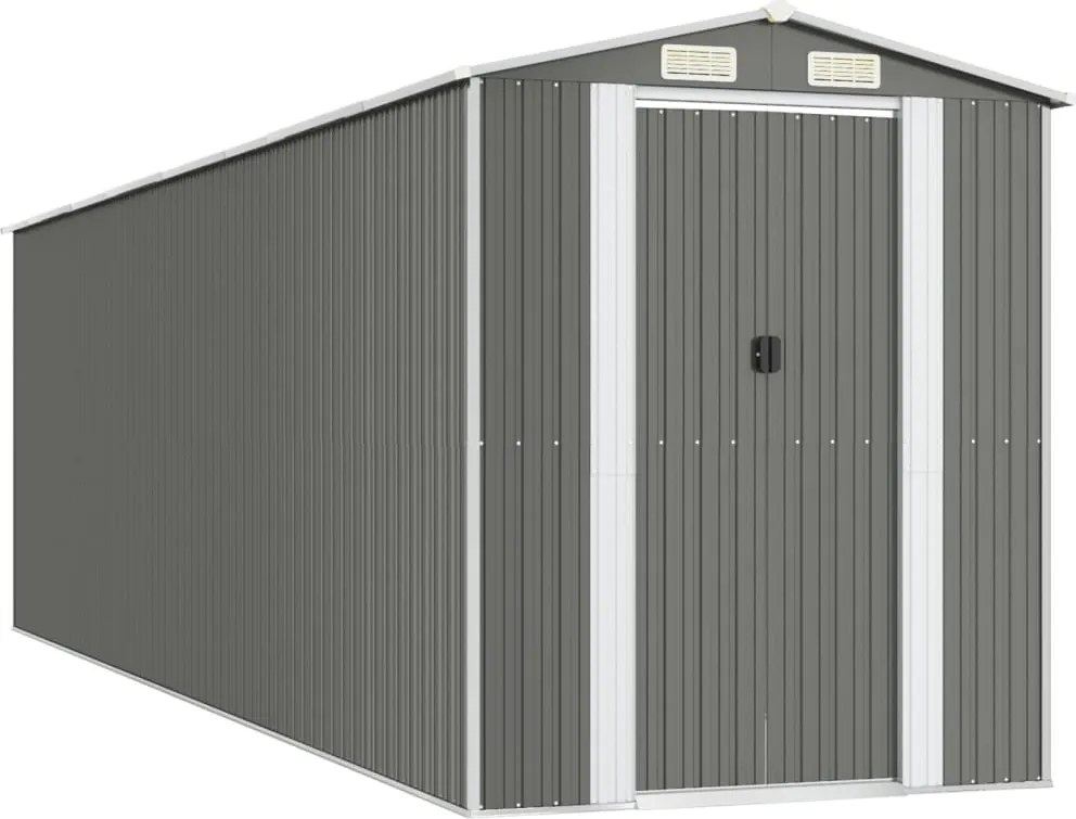 vidaXL világosszürke horganyzott acél kerti fészer 192 x 689 x 223 cm