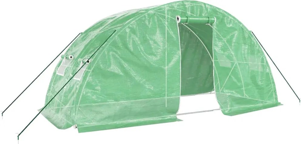vidaXL zöld acélvázas melegház 10 m² 5 x 2 x 2,3 m