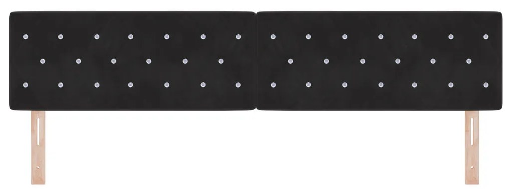 LED fejvég kristálygombos steppeléssel fekete 100 cm bársony