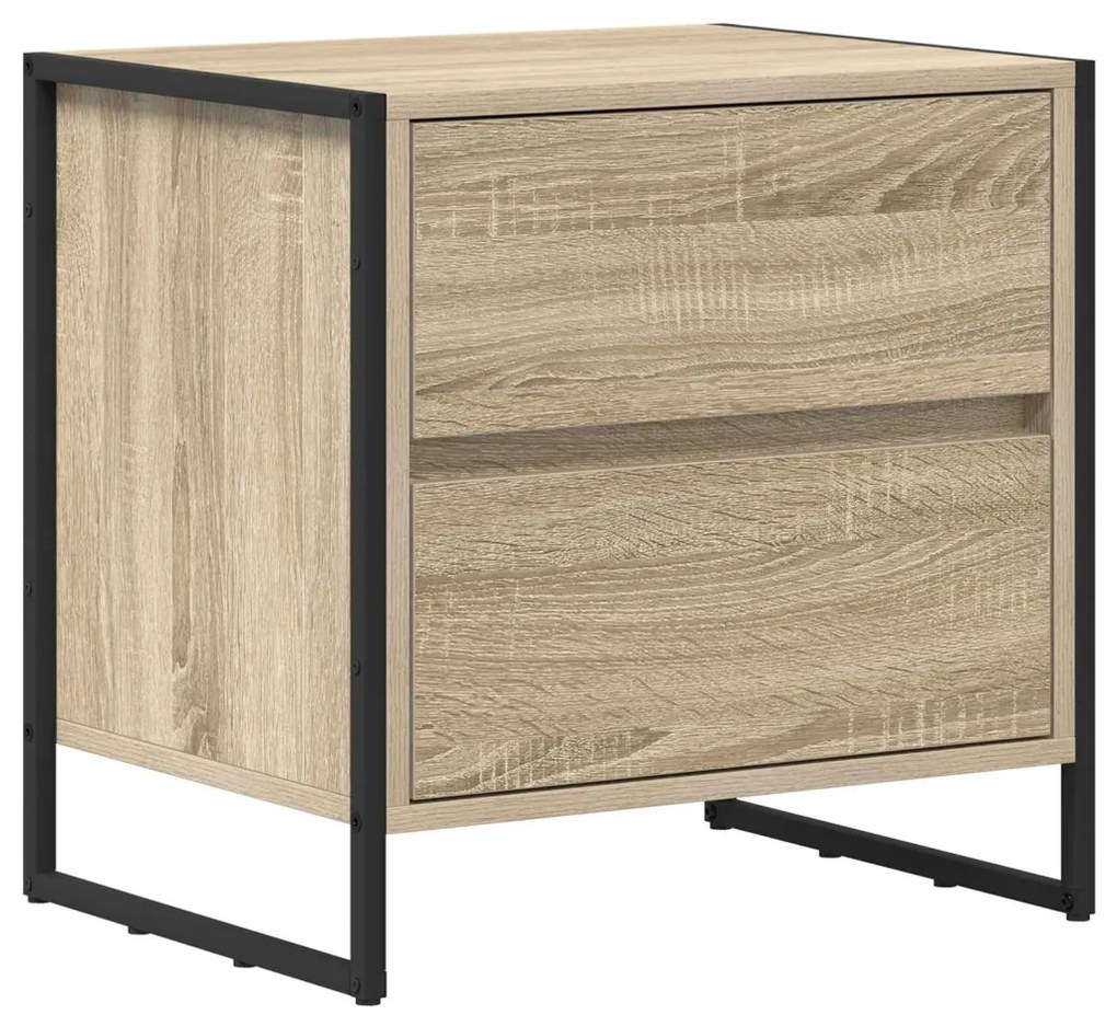 vidaXL Éjjeli asztal fiókkal Sonoma 50 x 39.5 x 50 cm Faanyag