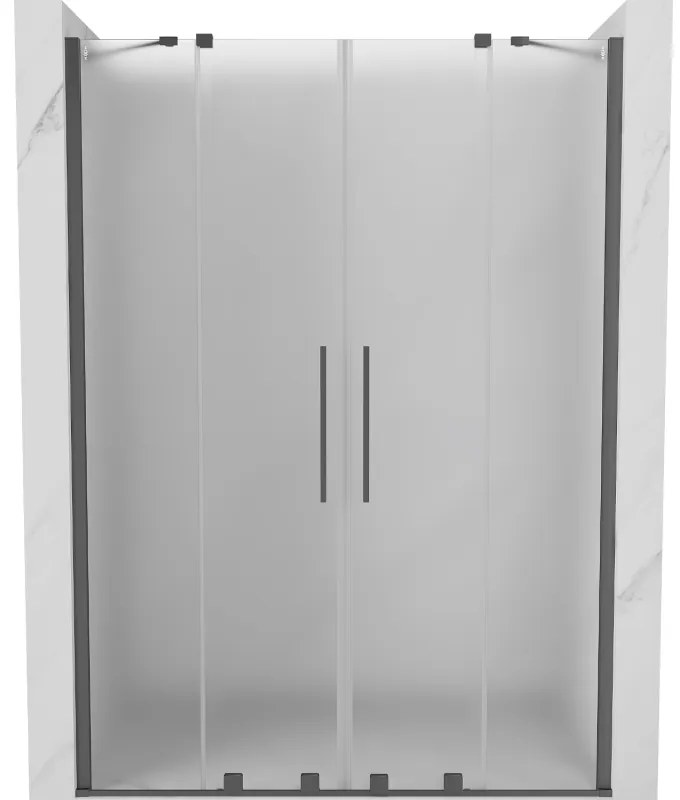 Mexen Velar Duo, tolózuhanyajtó nyitáshoz 160 cm, 8 mm-es matt üveg, polírozott grafit, 871-160-000-32-95