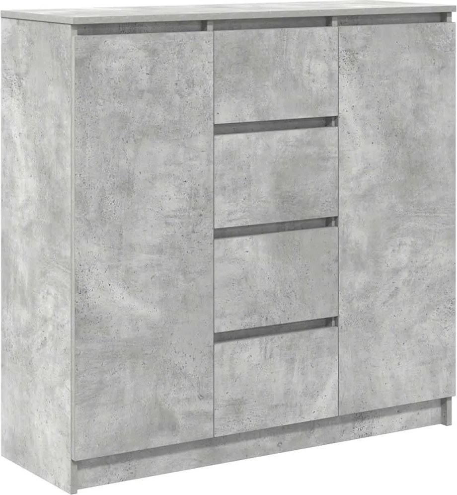 vidaXL betonszürke szerelt fa tálalószekrény fiókos 100,5x35x98,5 cm