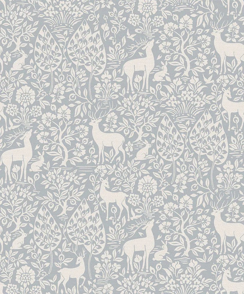 Holden Decor Imaginarium 3 Deer Woods kék állatos papír tapéta – 14163