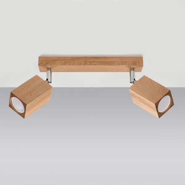 Sollux SL.1036 - Spotlámpa KEKE 2xGU10/40W/230V tölgy