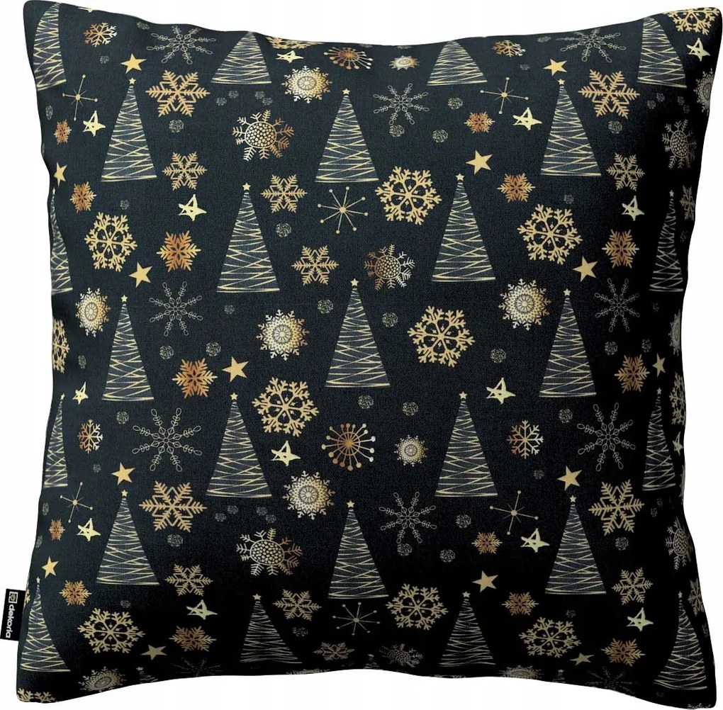 Párnahuzat 43x43 arany mintás, fekete alapon