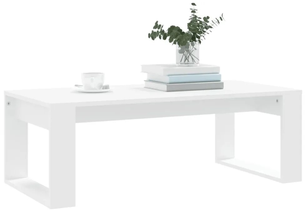 fehér szerelt fa dohányzóasztal 102 x 50 x 35 cm