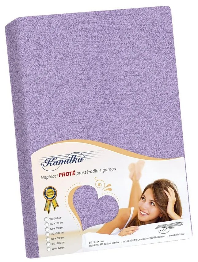 Kamilla frottír lepedő, világoslila, 90 x 200 cm