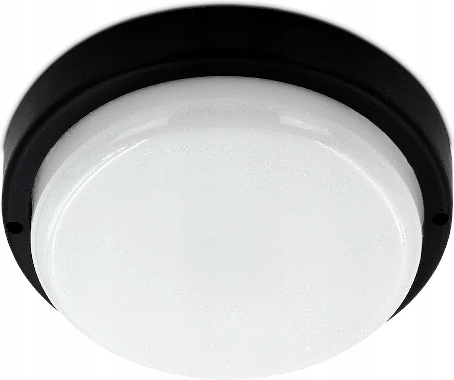 Kültéri Fali Lámpa Erős Csatorna Lámpa 18W IP54 Fekete 17cm Kerek 1350lm