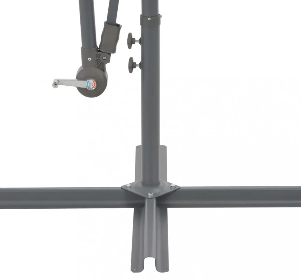 antracit konzolos kerti napernyő LED-del és fémrúddal 350 cm