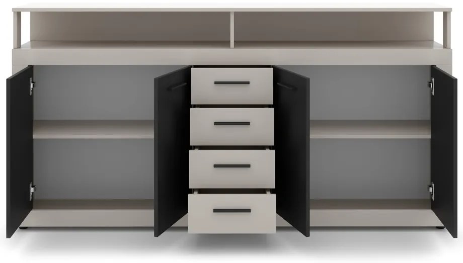 XXL/LUNA Komód Kasmír/Fekete Színben