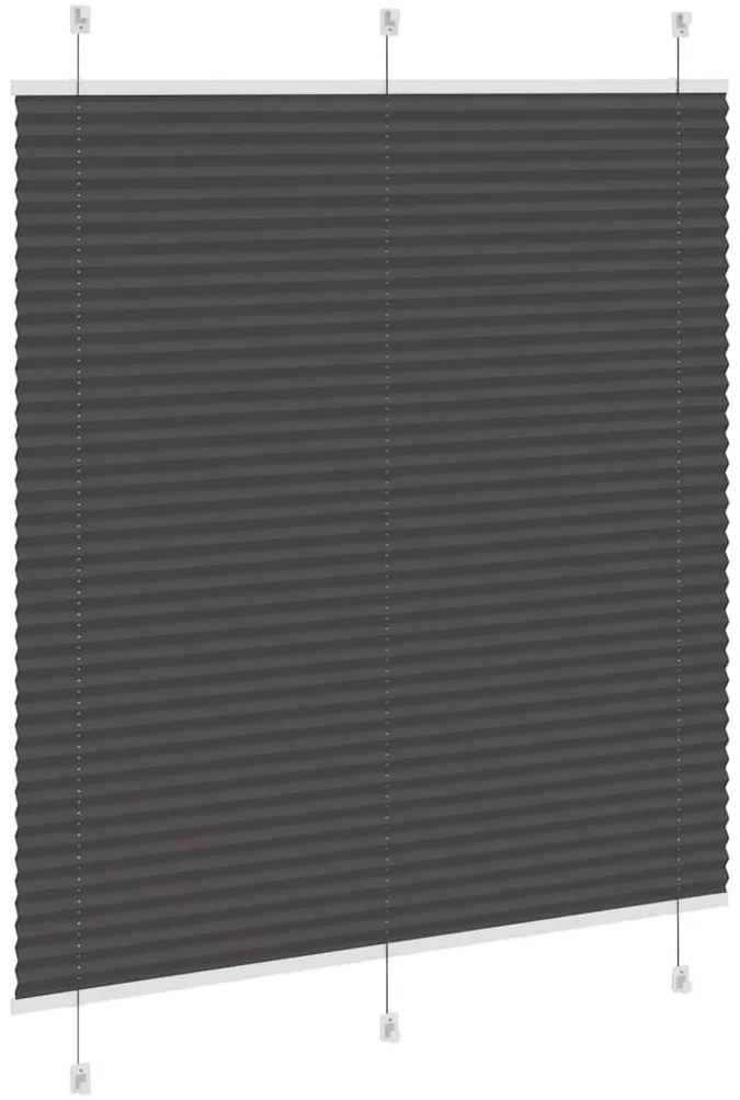 pliszírozott redőny fekete 115x150 cm szövetszélesség 114,4 cm