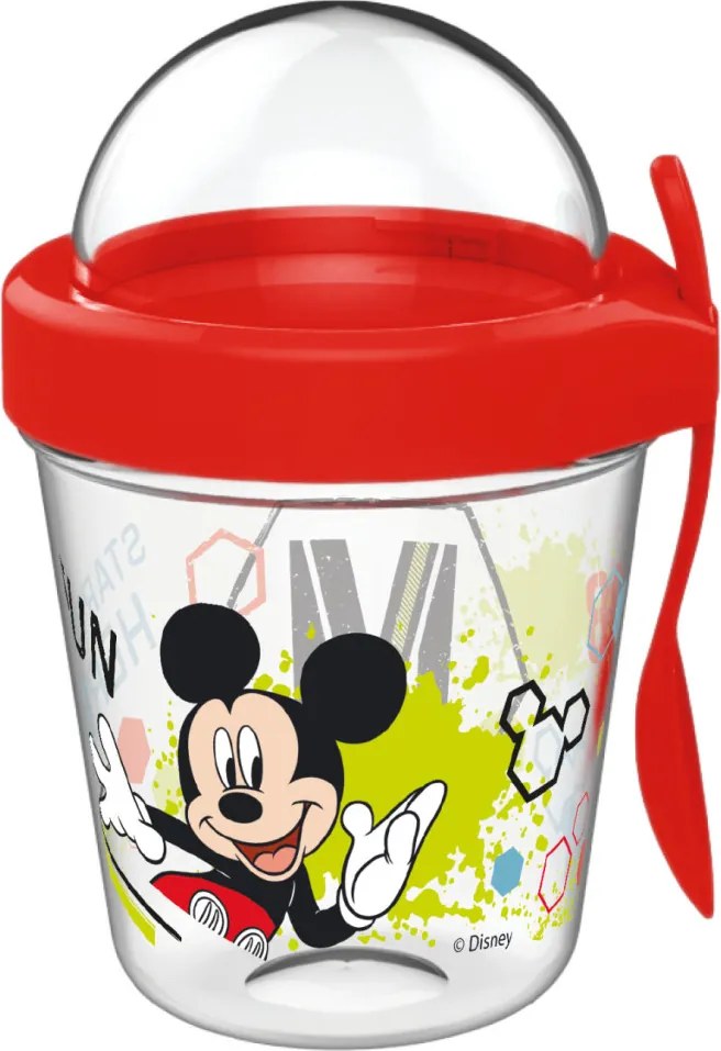 Disney Mickey Fun pohár snack tartó fedéllel és kanállal 350 ml