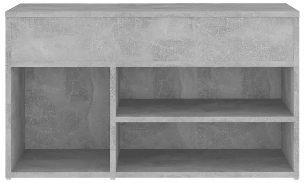 betonszürke szerelt fa cipőtároló pad 80 x 30 x 45 cm