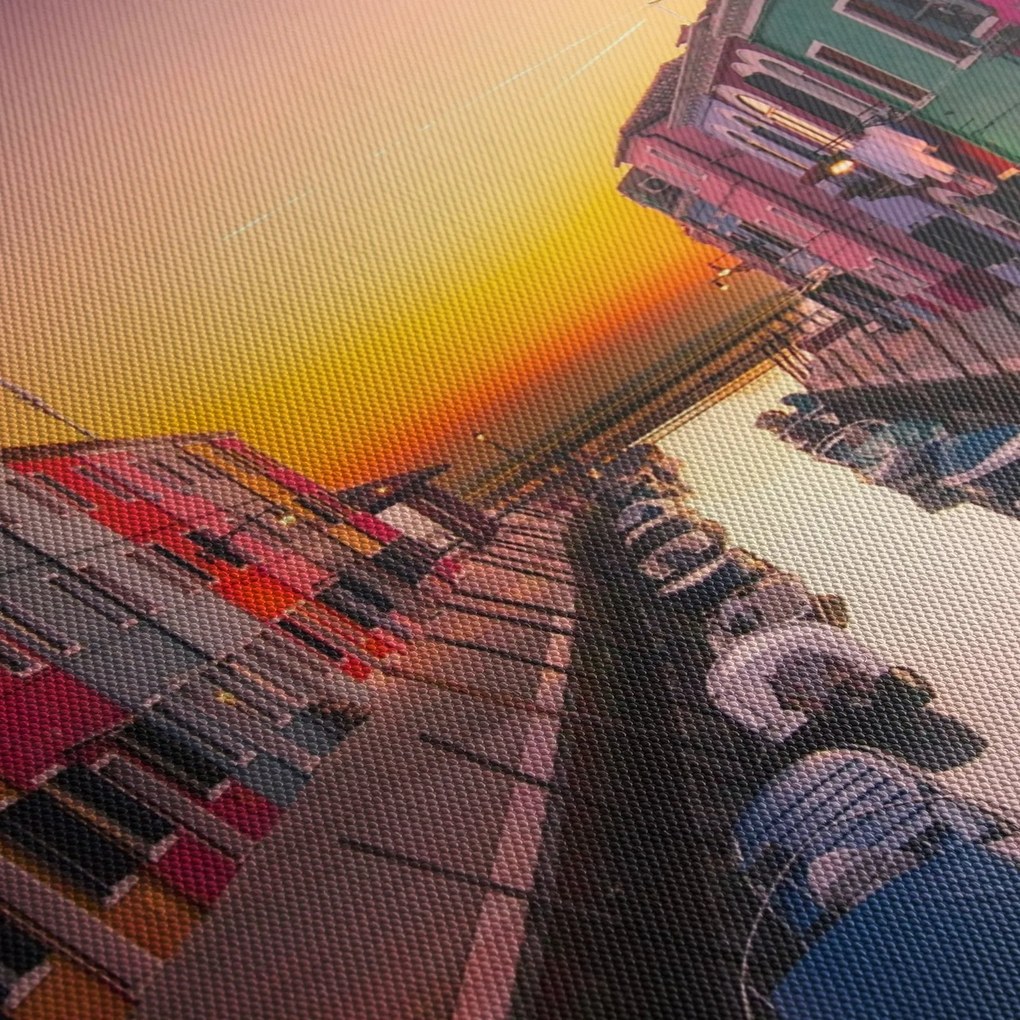 Kép - Naplemente, Burano sziget, Velence, Olaszország (120x50 cm)