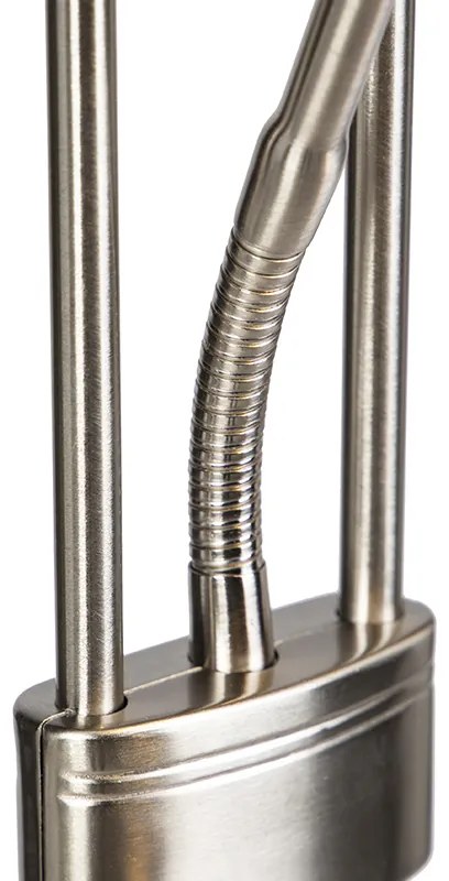 Acél állólámpa olvasólámpával, LED-del és dimmerrel - Diva 2