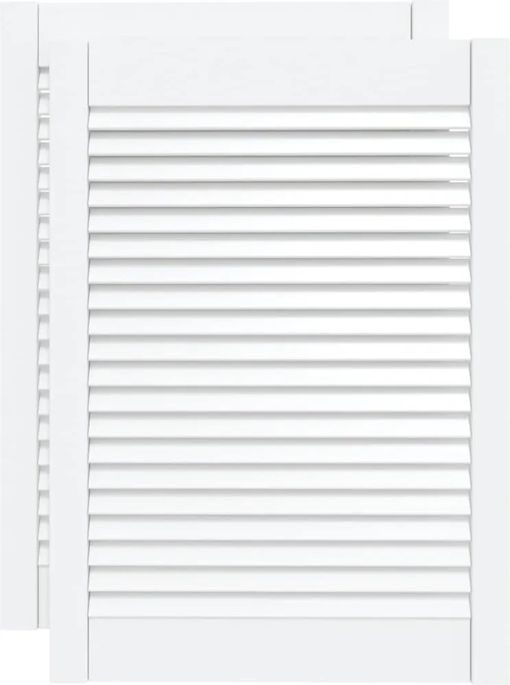vidaXL 2 db fehér tömör fenyőfa lamellás szekrényajtó 69 x 49,4 cm
