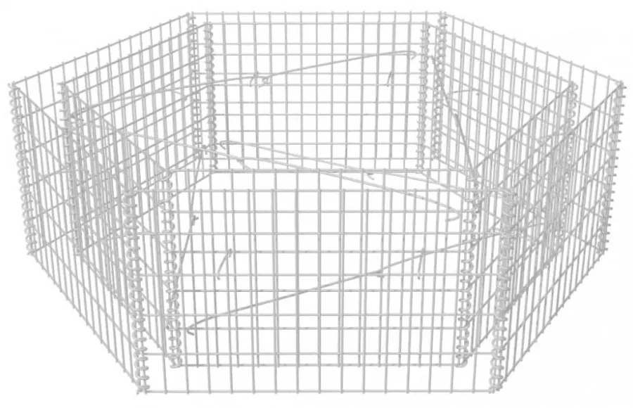 hatszögletű gabion magaságyás 160 x 140 x 50 cm