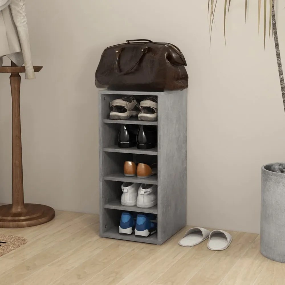 vidaX betonszürke szerelt fa cipősszekrény 31,5 x 35 x 70 cm