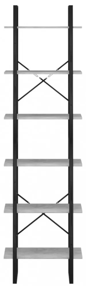 betonszürke szerelt fa tárolópolc 60 x 30 x 210 cm