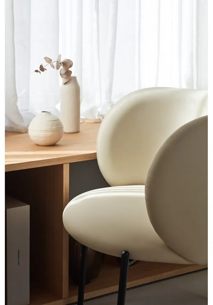 Fehér műbőr fotel Mogi - Teulat