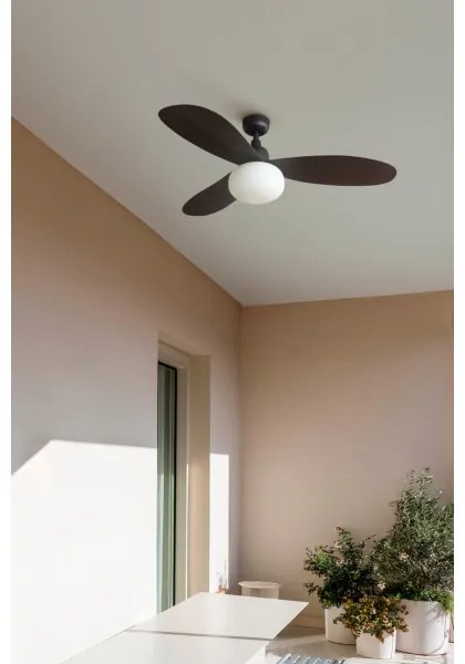 FARO 34301-11L - PALMA mennyezeti ventilátor 1xE27/15W/230V barna átm. 129 cm IP44 + távirányító