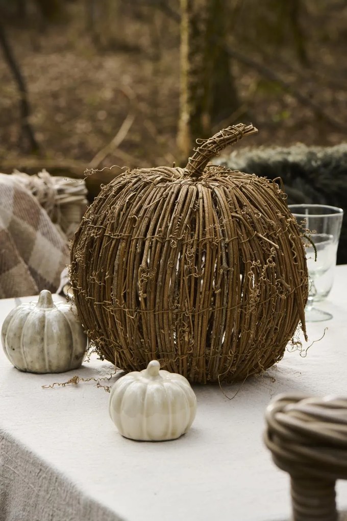 IB Laursen Cserép sütőtök dekoráció PUMPKIN STANDING Ø10 cm krém