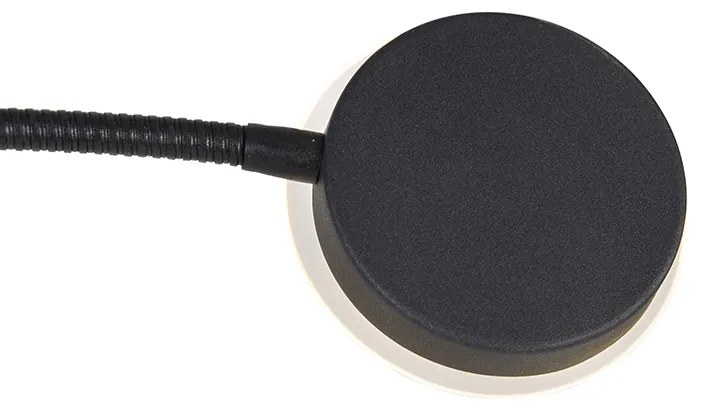 Modern állólámpa fekete, beépített LED-del, dimmerrel és olvasólámpa karral - Strela