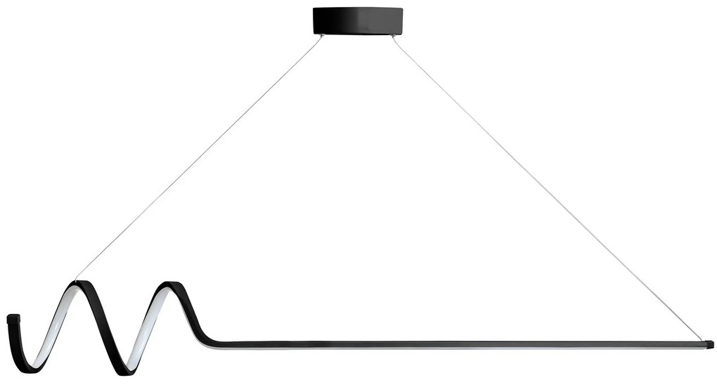 Függőlámpa, Waterwave - Fekete Body, Sárga Light