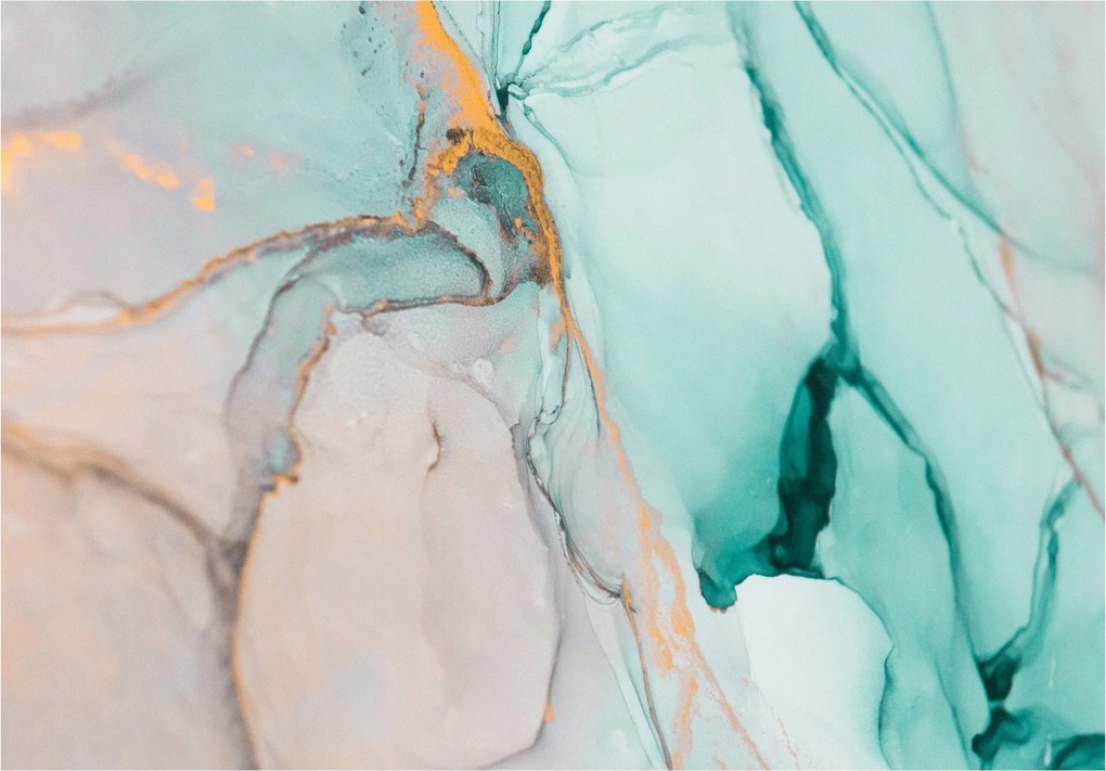 Fotótapéta Absztrakt Türkiz Fém 400x280 Absztrakt hullámok és ragyogás +ragasztó