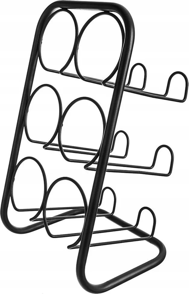 Bortartó állvány fém fekete nyeles könyvespolc 6 palack alkoholos bor számára