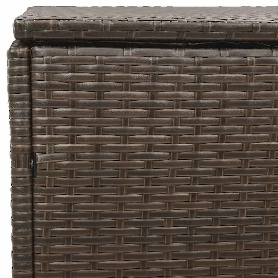 barna polyrattan kerti tárolóláda 220x50x58 cm