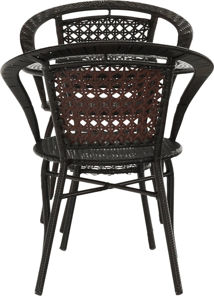 Kerti rattan szett 1+2, barna, LASAN