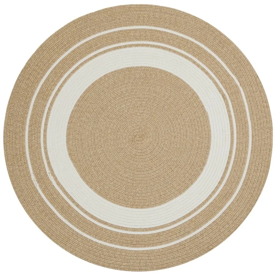 Természetes színű kerek kültéri szőnyeg ø 150 cm - NORTHRUGS
