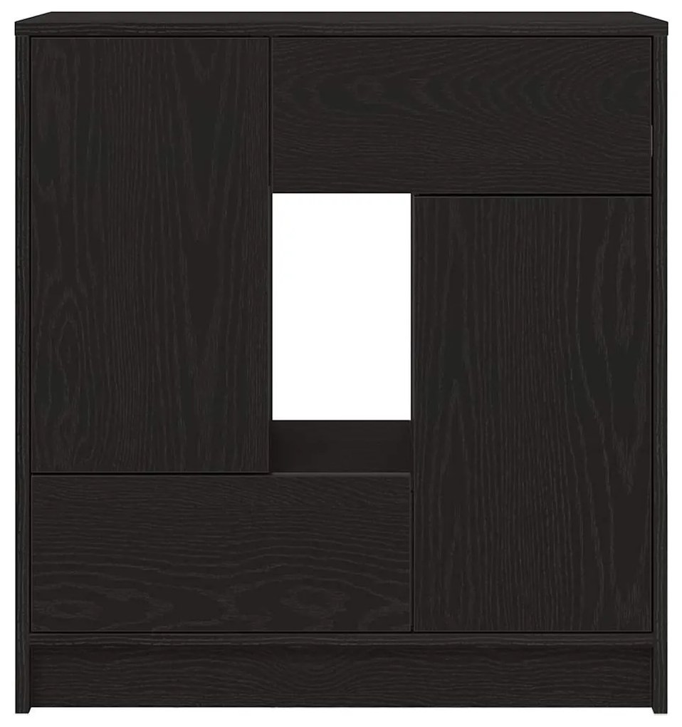 fekete tölgy komód fiókokkal és ajtókkal 70,5x34x74,5 cm