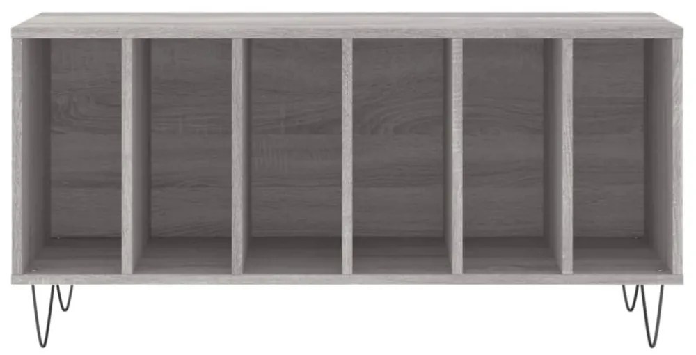 szürke sonoma színű szerelt fa hanglemezszekrény 100x38x48 cm