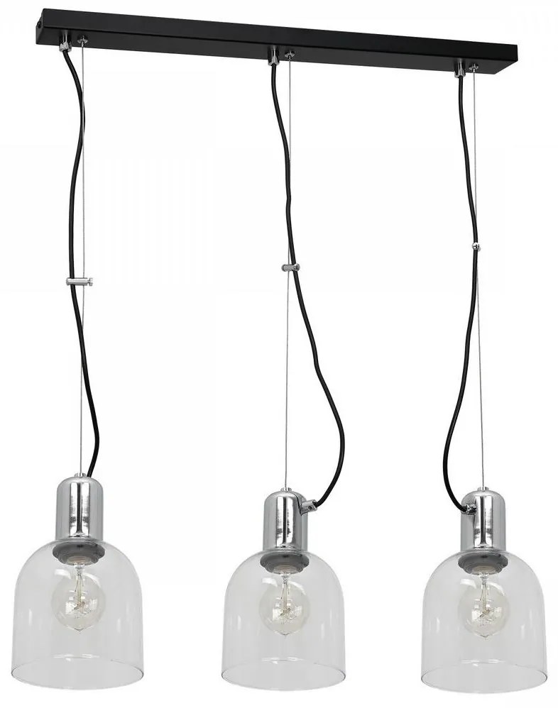 Csillár zsinóron BANCO 3xE27/60W/230V átlátszó