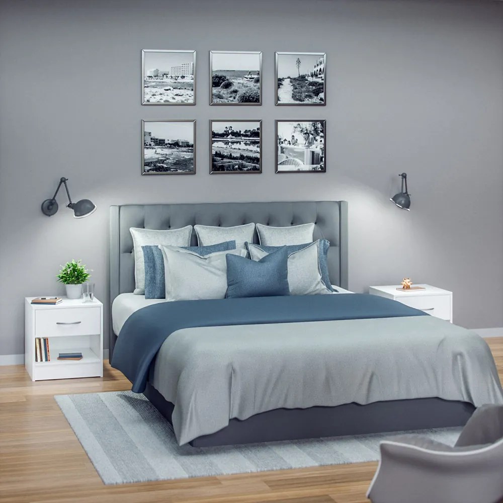 Casaria® Kiel éjjeliszekrény 41x39x28 cm - fehér