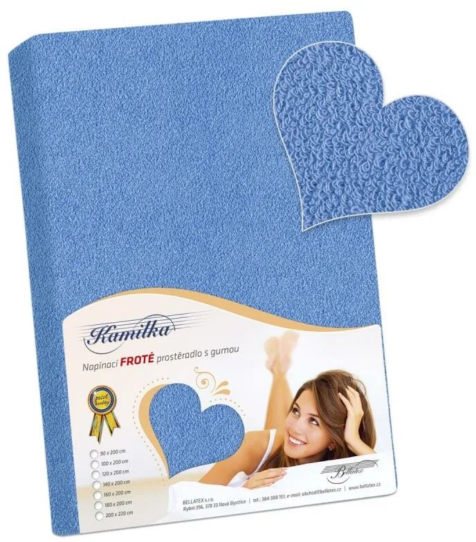 Bellatex frotté lepedő kék, 200 x 220 cm